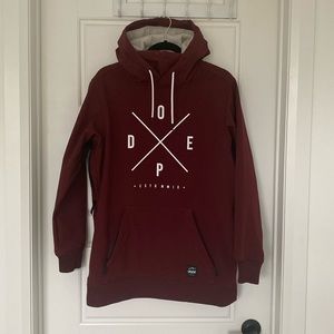 Dope snow yeti jacket. Size SM. Maroon.